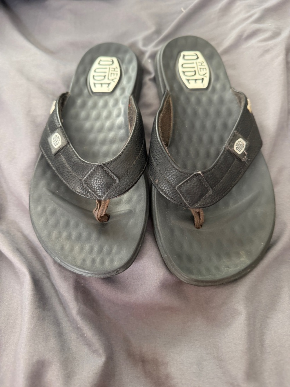 Hey Dude Black Christi Flip Sandals. Women’s Size 7